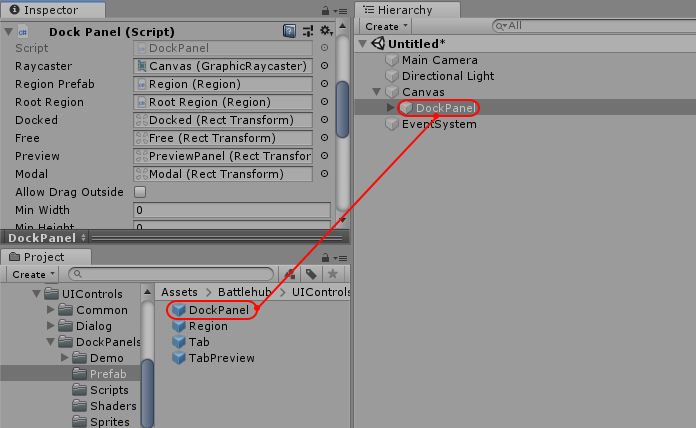 Dock Panel Docs | Example Unity documentation